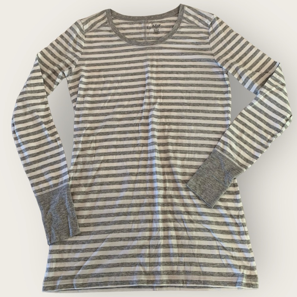 xsmall‎ striped long sleeve white grey heather